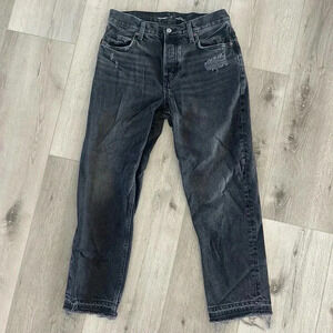 Old Navy High-Waisted Slouchy Straight Distressed Jeans Dark Wash Blue Size 6T